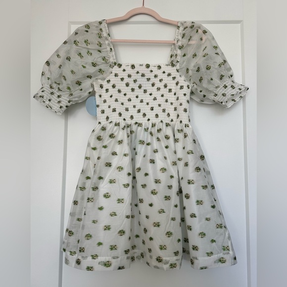 NWT Hill House Home The Organza Athena Nap Dress | Small Olive Floral Jacquard - Picture 6 of 8
